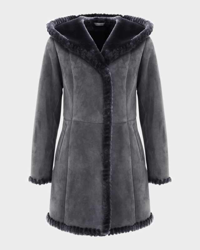 Merino Shearling Lamb Parka With Whipstitch Tri
